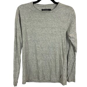 French Connection Long Sleeve Crew Neck Tee Small Grey